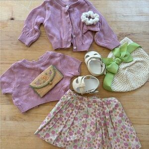 American Girl Doll Outfit Set - Purple and Green